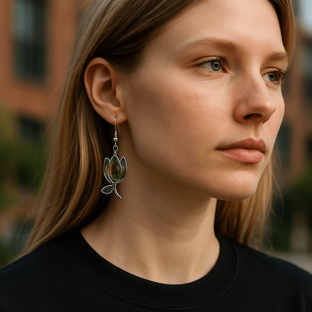 Holo tulip dangle earrings - Primacora