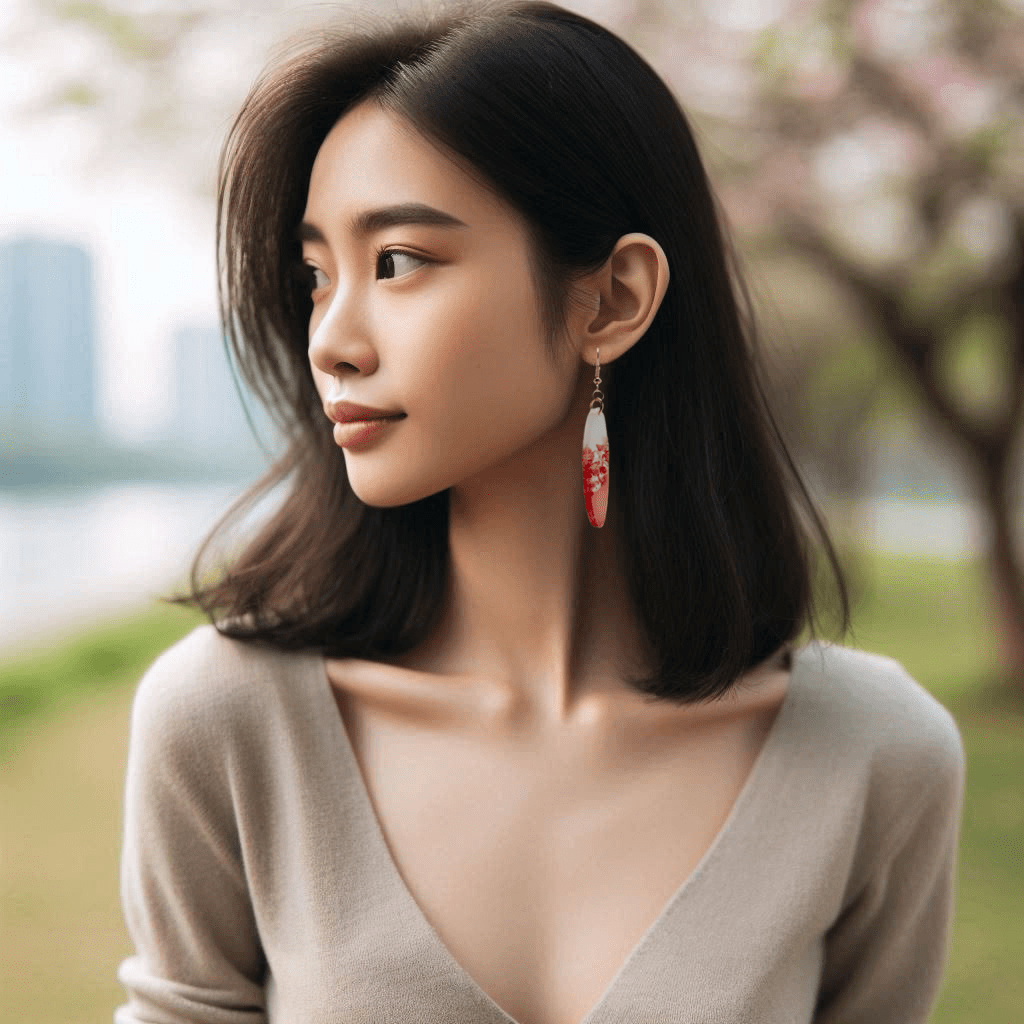 Long oval earrings - Primacora