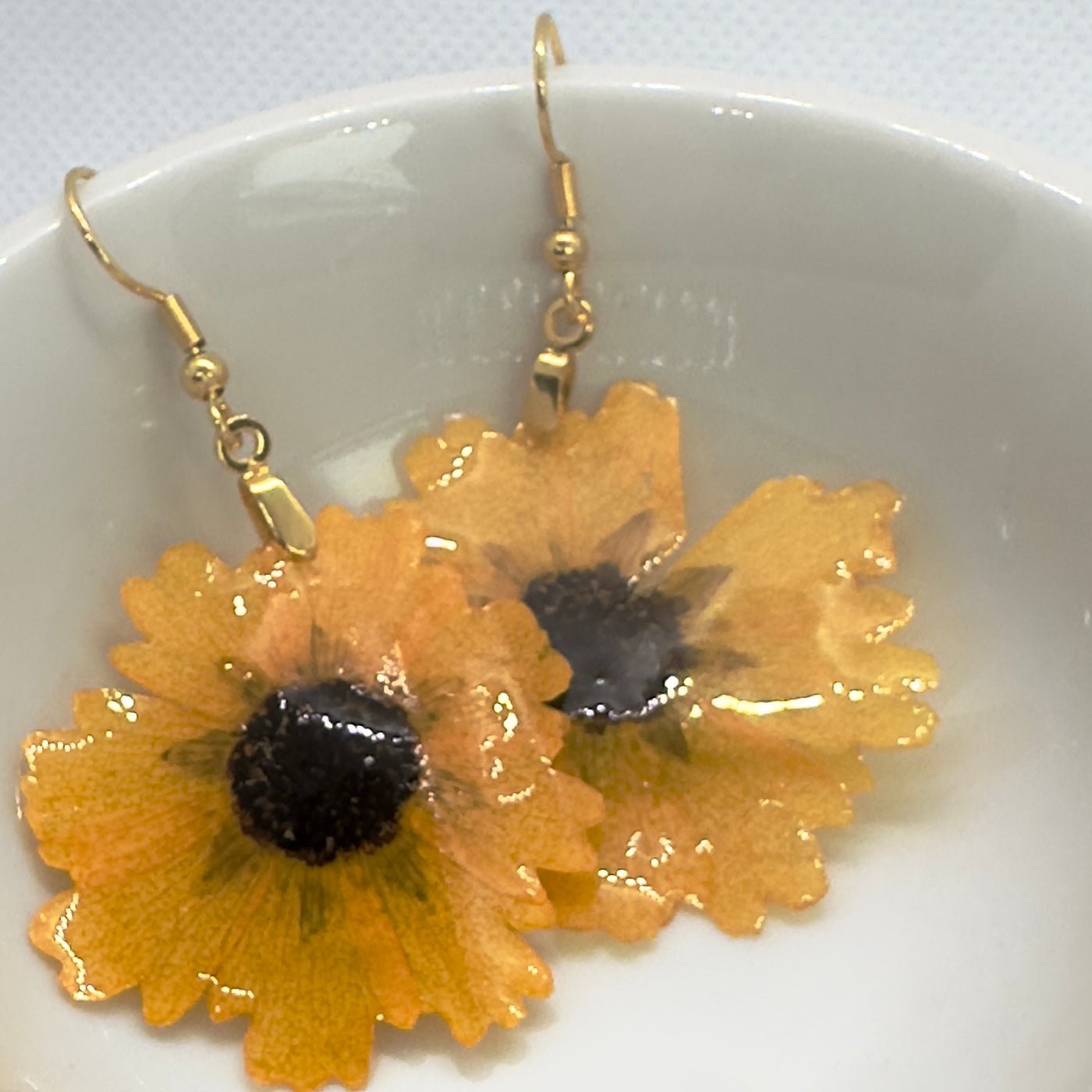 Yellow flower earrings - Primacora