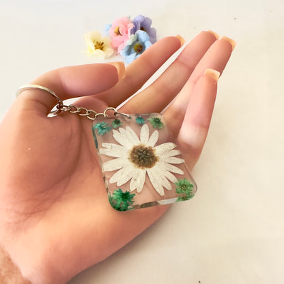 Green & white keychain