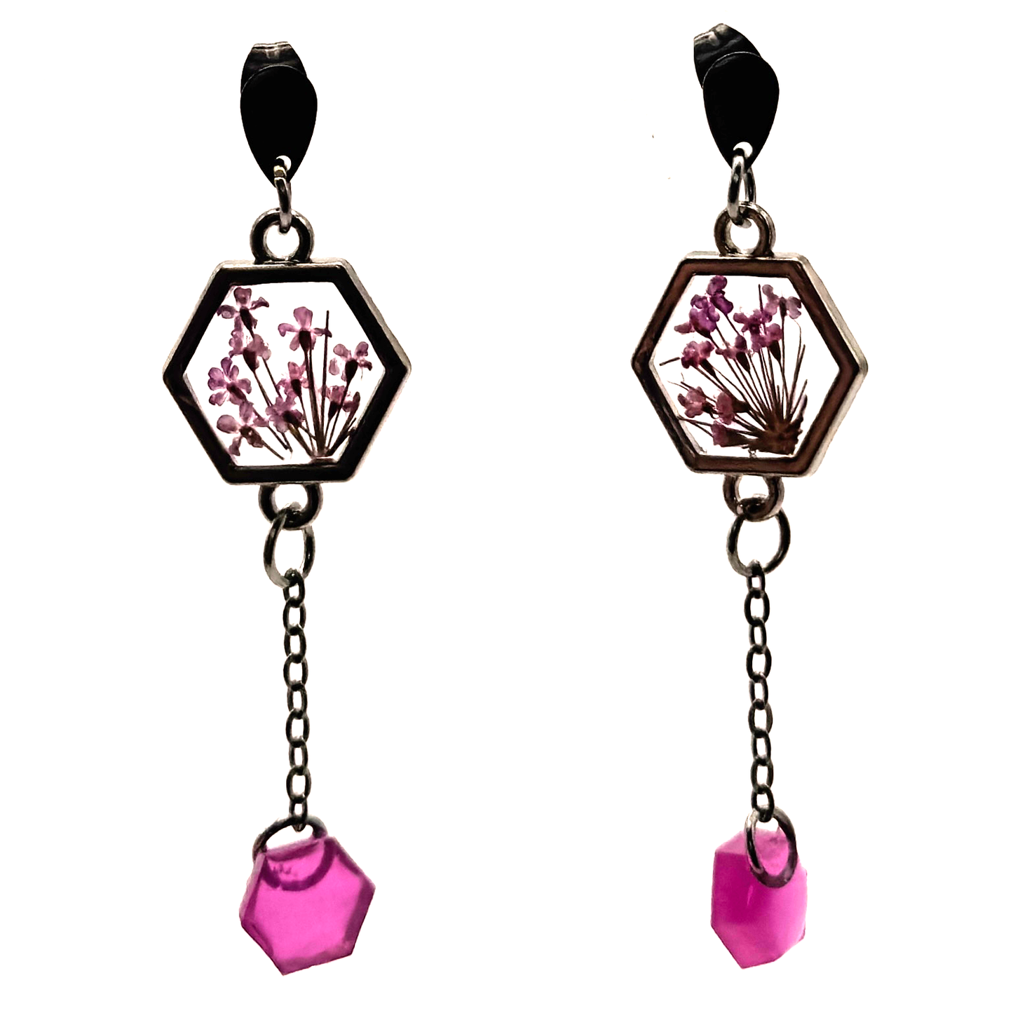 Dangle hexagonal earrings