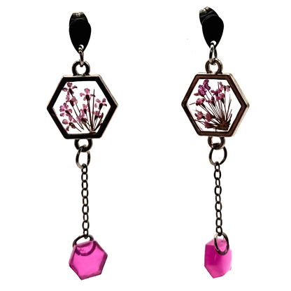 Dangle hexagonal earrings