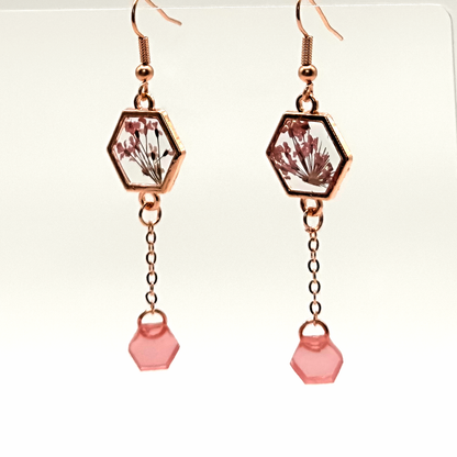 Dangle hexagonal earrings