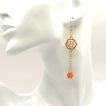 Dangle hexagonal earrings