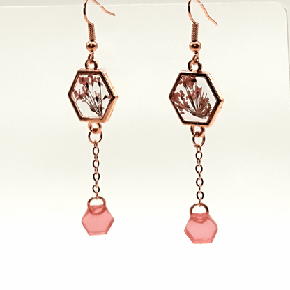 Dangle hexagonal earrings - Primacora