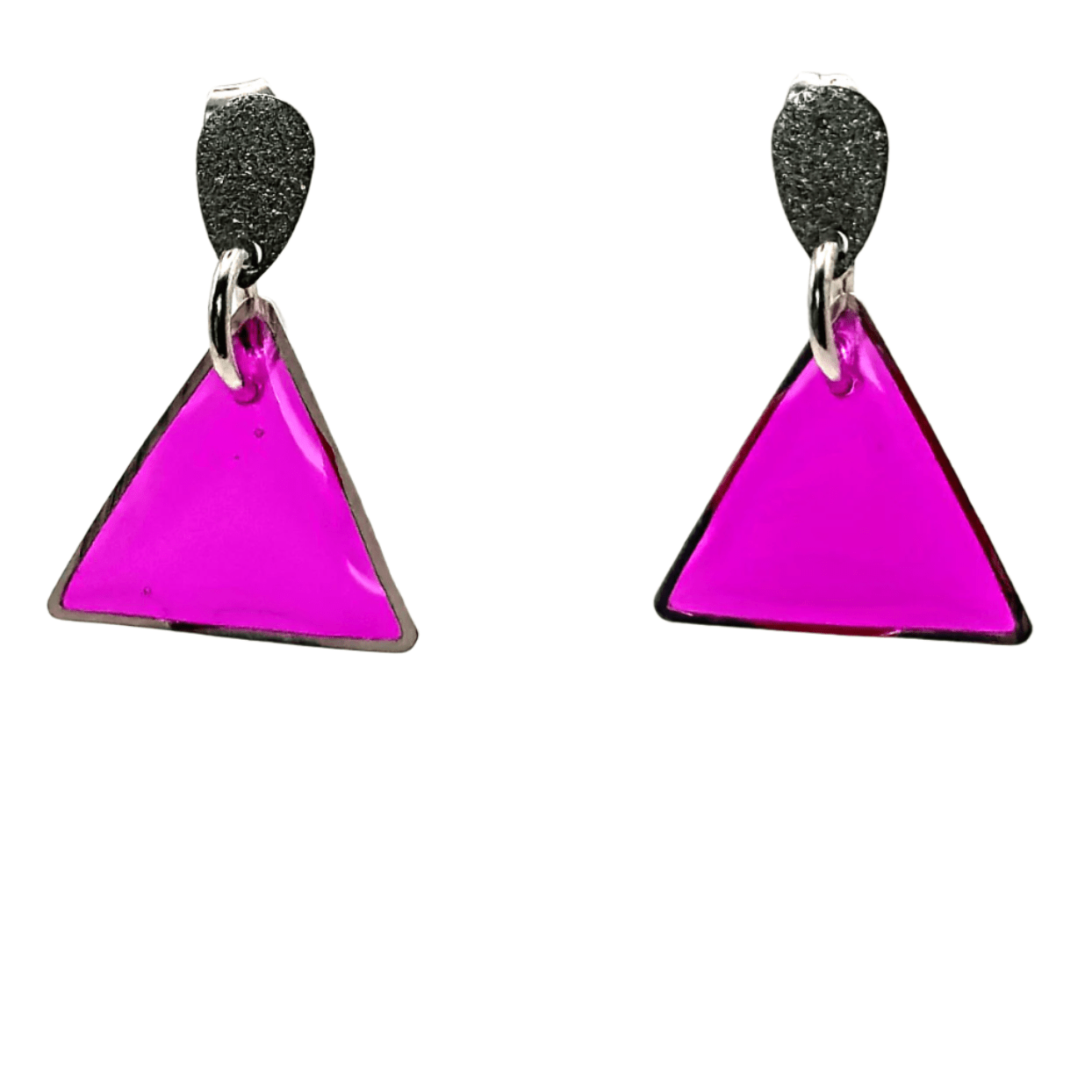 Fuchsia triangle earrings - Primacora