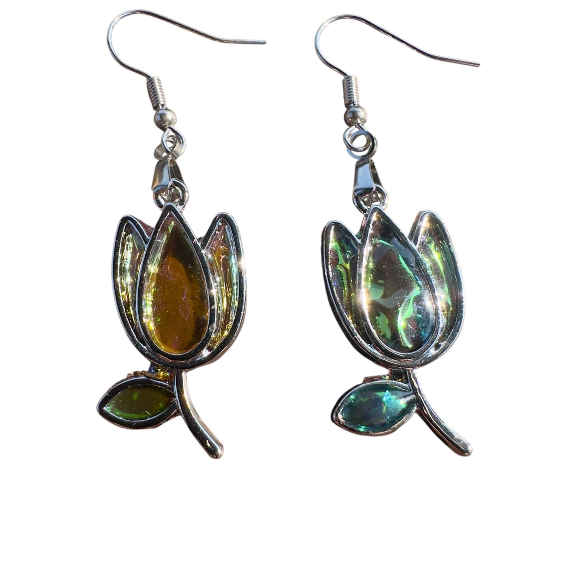 Holo tulip dangle earrings - Primacora