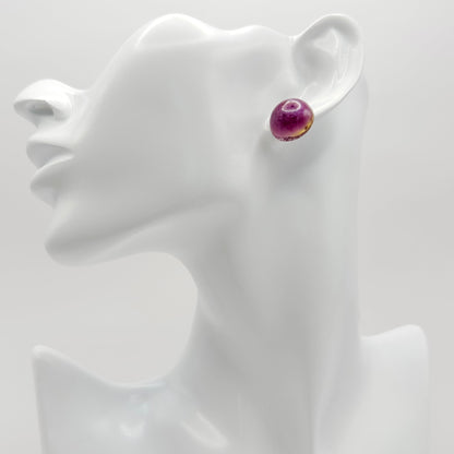 Large purple stud earrings - Primacora