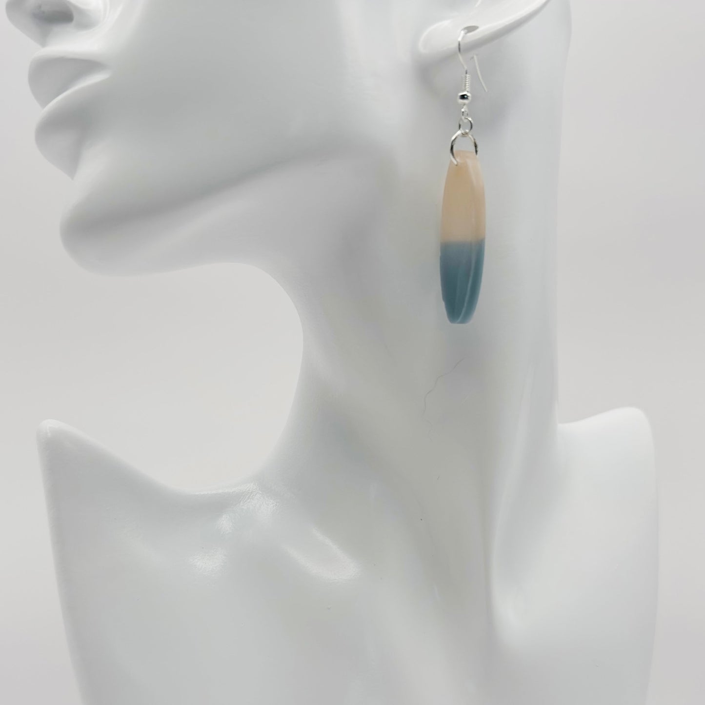 Medium bicolor oval earrings - Primacora