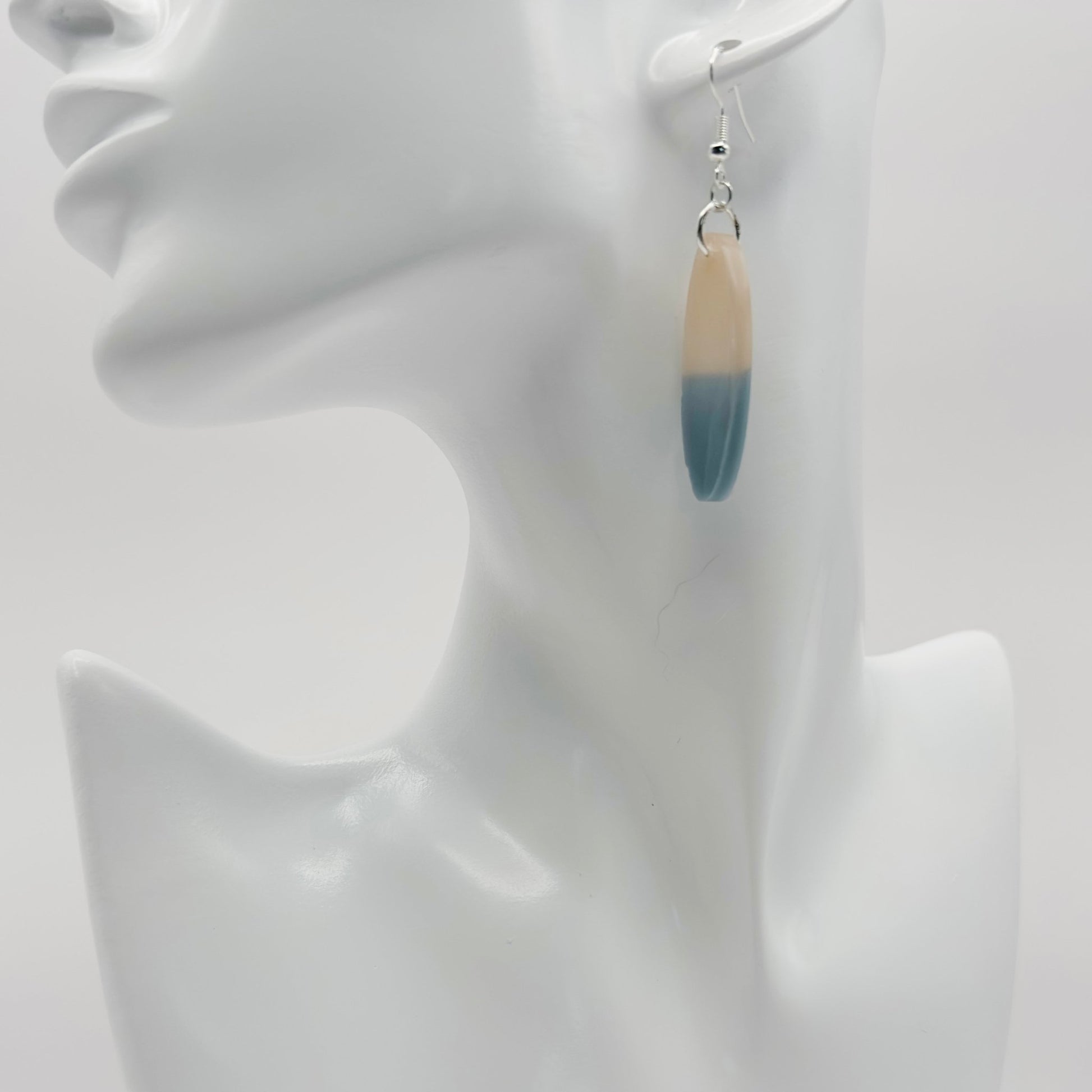 Medium bicolor oval earrings - Primacora