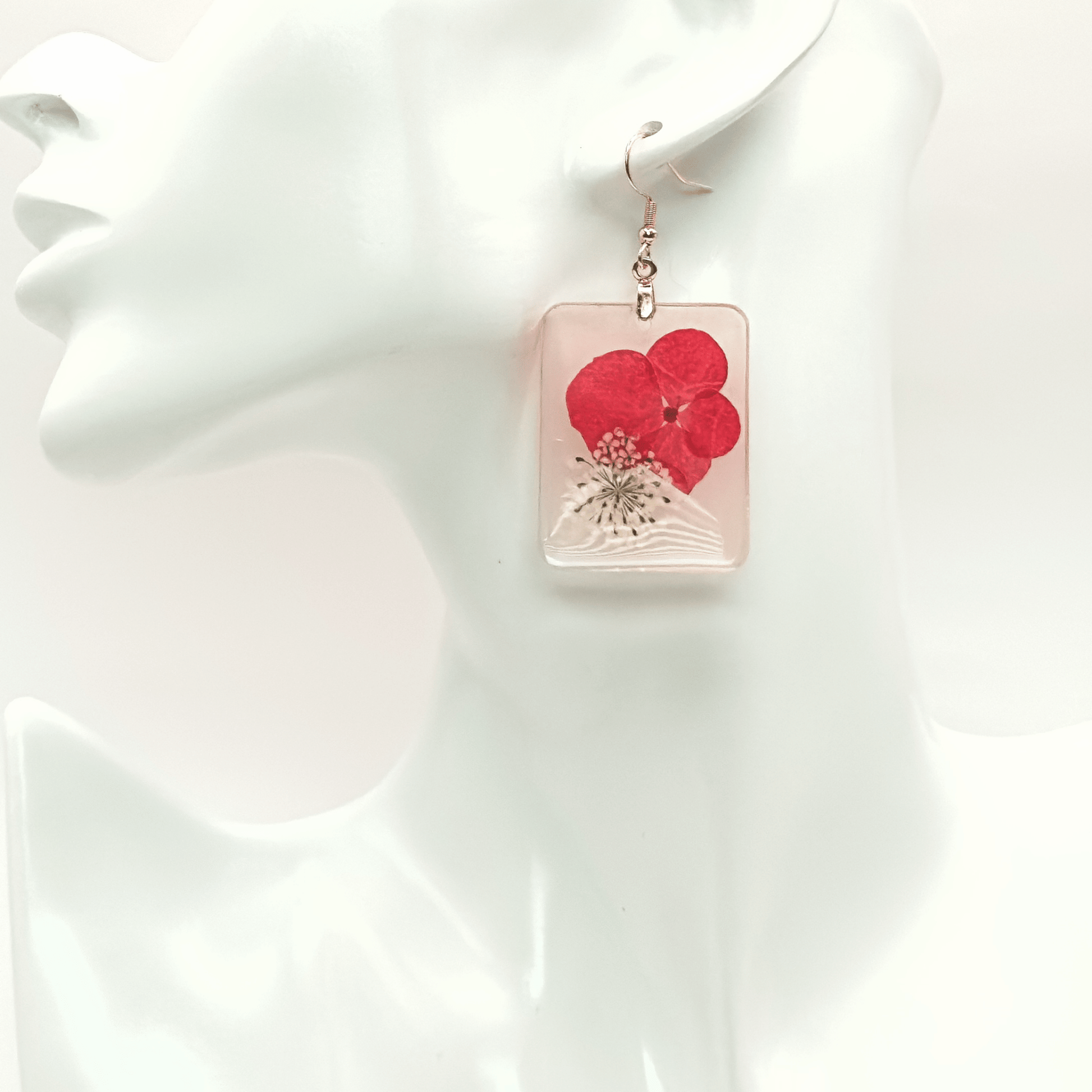 Pink and red statement earrings - Primacora