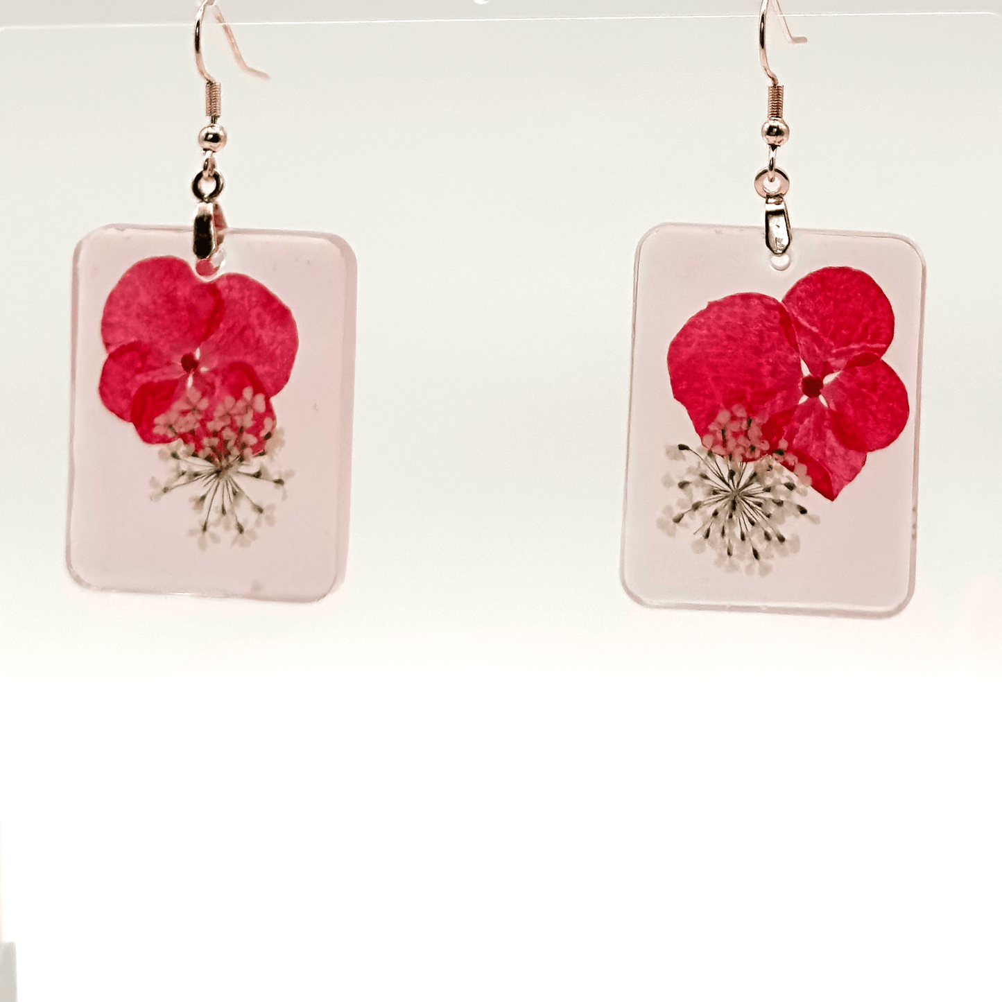 Pink and red statement earrings - Primacora