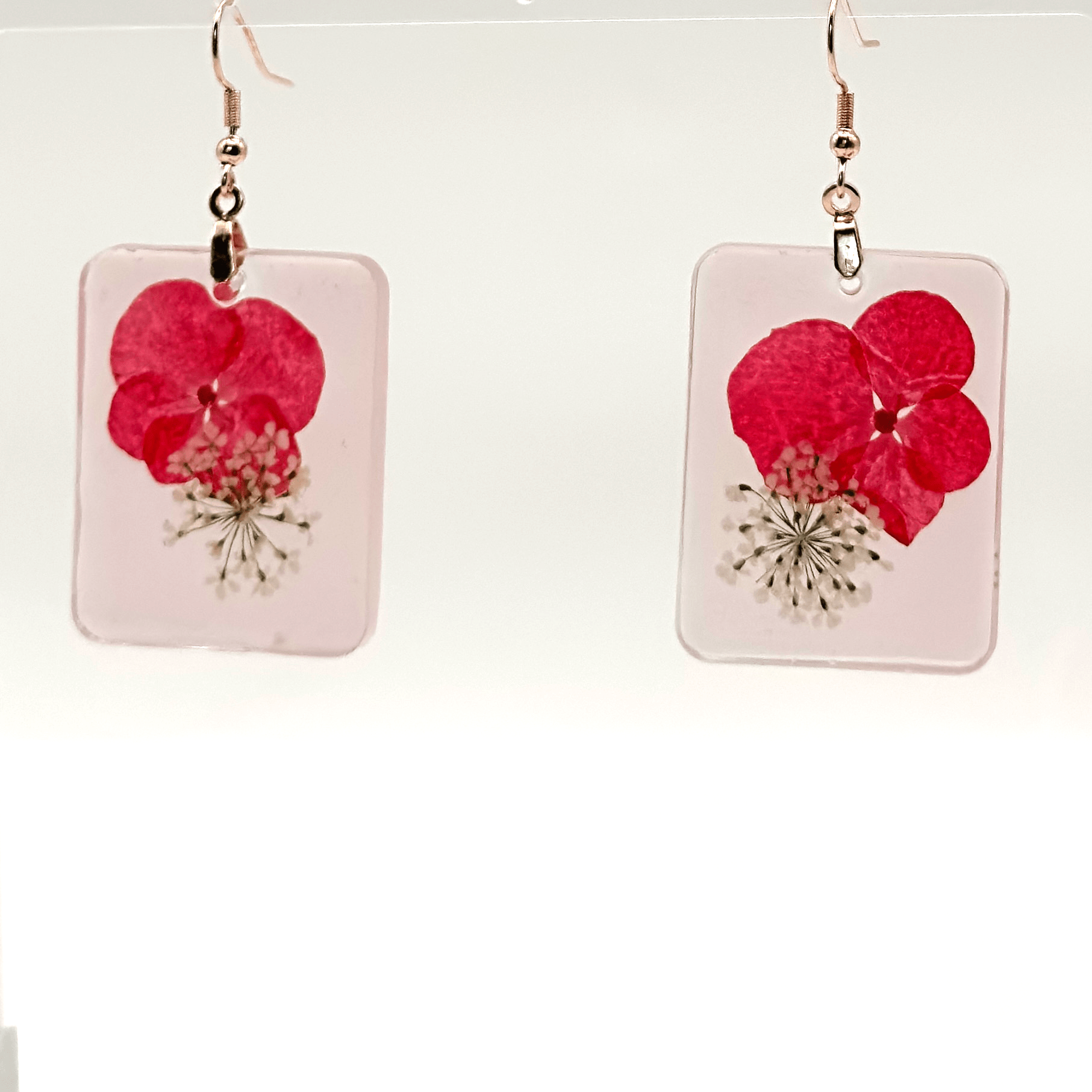 Pink and red statement earrings - Primacora