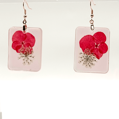 Pink and red statement earrings - Primacora