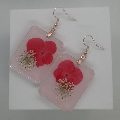 Pink and red statement earrings - Primacora